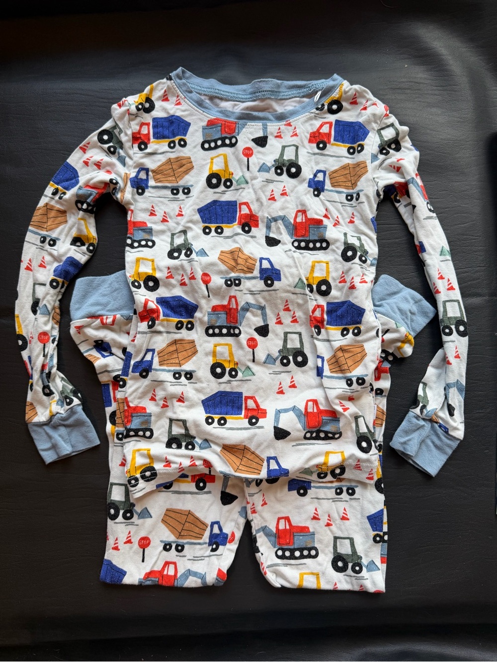 Little Sleepies Builder Construction Trucks Bamboo Two Piece Pajamas Kids 4T